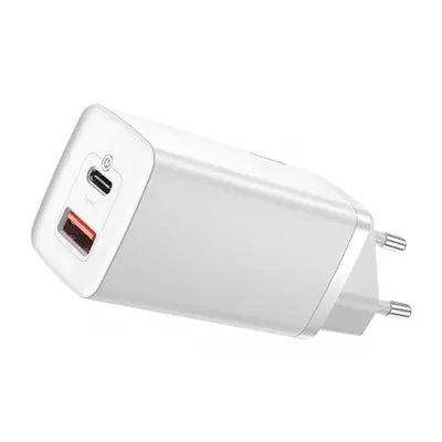 Baseus GaN2 Lite síťová nabíječka USB / USB-C 65W, bíla (CCGAN2L-B0 2)