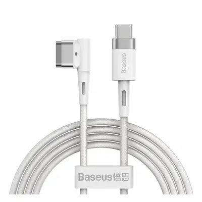 Baseus Zinc magnetický kabel L-shape MacBook Power / USB-C 60W 2m, bílý (CATXC-W02)