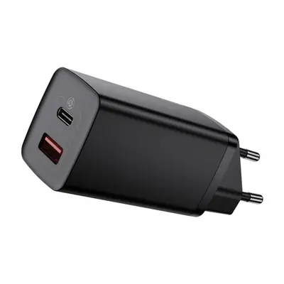 Baseus GaN2 Lite síťová nabíječka USB / USB-C QC 3.0 PD 65W, černá (CCGAN2L-B01)