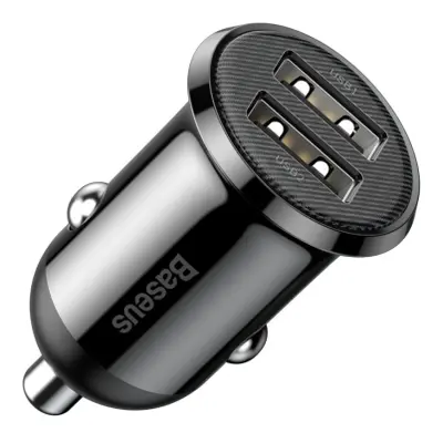 Baseus Grain Pro autonabíječka 2x USB 4.8A, černá (CCALLP-01)