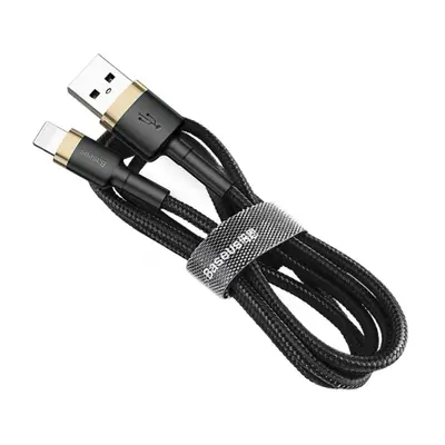 Baseus Cafule kabel USB / Lightning QC3.0 1m, černý/zlatý (CALKLF-BV1)