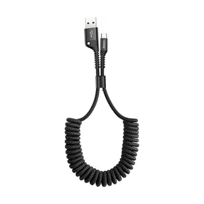 Baseus Fish Eye Spring kabel USB / USB-C 2A 1m, černý (CATSR-01)