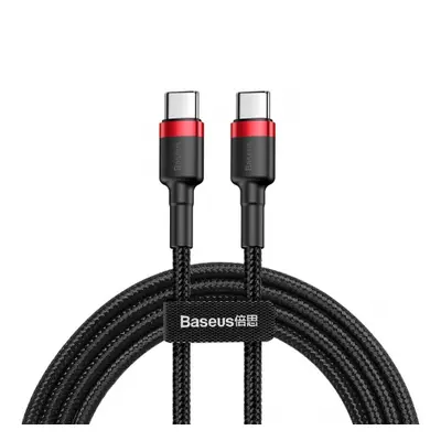 Baseus Cafule kabel USB-C / USB-C PD2.0 3A QC 3.0 2m, černý/červený (CATKLF-H91)