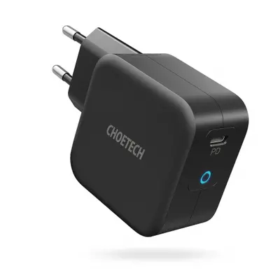 Choetech Q6006 GaN síťová nabíječka USB-C 60W PD + kabel USB-C / USB-C 1.8m, černá (Q6006)