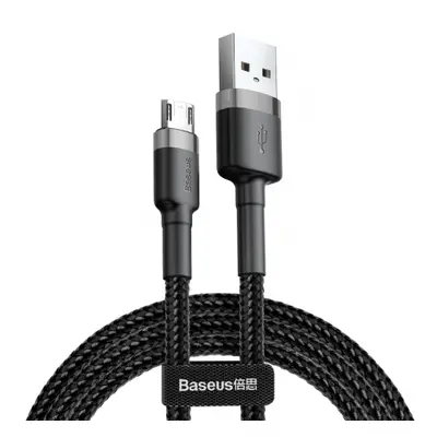 Baseus Cafule kabel USB / Micro USB QC 3.0 2.4A 1m, černý/šedý (CAMKLF-BG1)