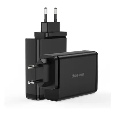 Choetech GaN síťová nabíječka 2x USB-C / 2x USB 140W, černá (PD6005)