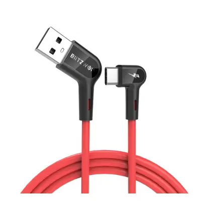 Blitzwolf BW-AC1 kabel USB / USB-C 3A 1.8m, červený (BW-AC1 1.8M)