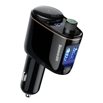 Baseus S-06 Bluetooth transmiter autonabíječka 2x USB, černá (CCHC000001)