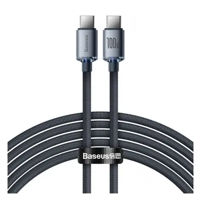 Baseus Crystal Shine kabel USB-C / USB-C 5A 100W 2m, černý (CAJY000701)