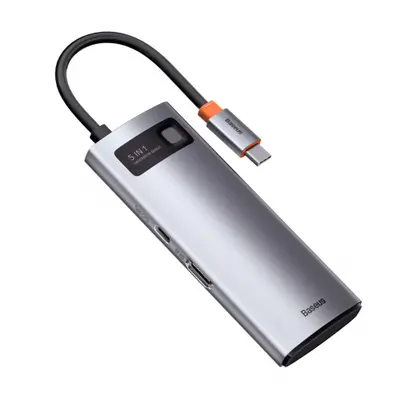 Baseus Metal Gleam HUB adaptér USB-C - 3x USB, šedý (WKWG020013)