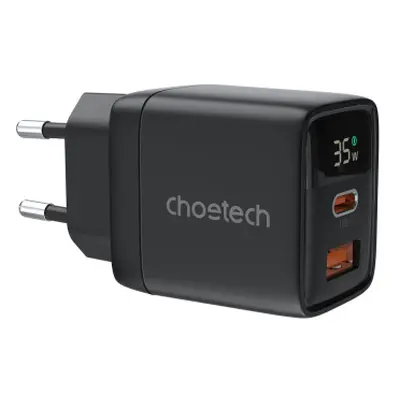 Choetech PD6052 GaN síťová nabíječka USB / USB-C 35W, černá