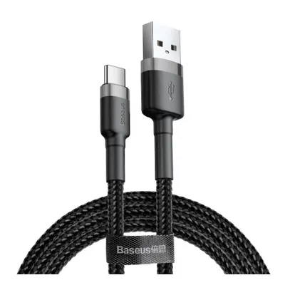 Baseus Cafule kabel USB / USB-C QC 3.0 2A 3m, černý/šedý (CATKLF-UG1)