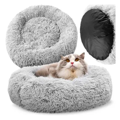 MG Fluffy Pillow pelíšek pro kočky a psy 60 cm, šedý