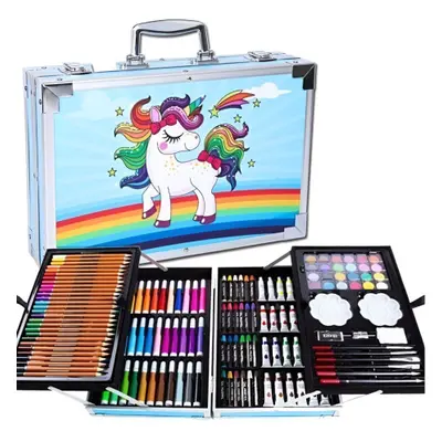 LIVEFY Art Kit sada pro malování v kufříku pro děti 145ks, modrá