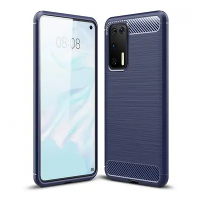 MG Carbon Case Flexible silikonový kryt na Huawei P40, modrý