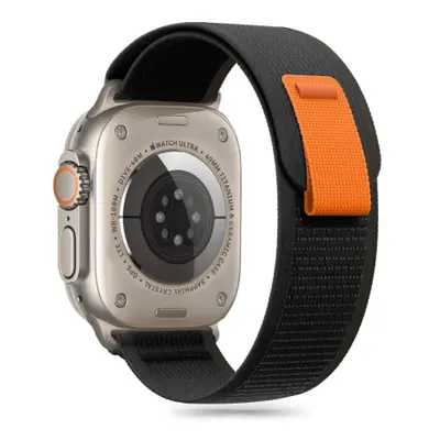 Tech-Protect Nylon Stripe řemínek na Apple Watch 44/45/46/49mm, black orange