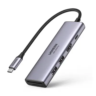 Ugreen CM511 HUB adaptér USB-C - 2x USB / HDMI / USB-C PD 100W, šedý (60384 CM511)