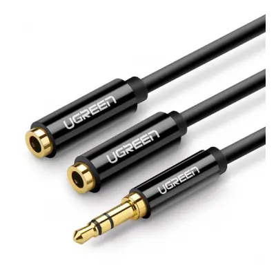 Ugreen Splitter audio kabel 3.5mm mini jack 25cm, černý