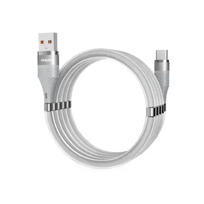 Dudao Self Organizing magnetický kabel USB / USB-C 5A 1m, šedý (L1xsT light gray)