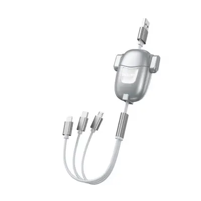 Dudao L8Pro 3in1 kabel USB - Micro USB / Lightning / USB-C 3A 25-110cm, šedý (L8Pro)