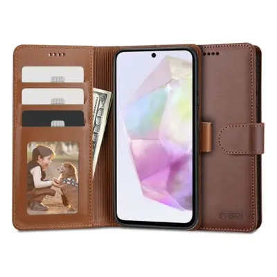 Tech-Protect Wallet knížkové pouzdro na Samsung Galaxy A35 5G, hnědé