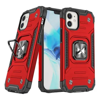 MG Ring Armor plastový kryt na iPhone 14, červený