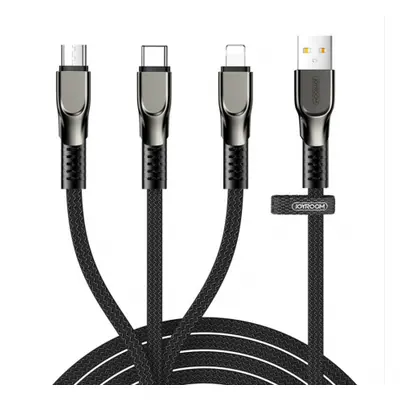 Joyroom 3in1 kabel USB - Lightning / Lightning / USB-C 3.5A 1.3m, černý (S-1335K4)