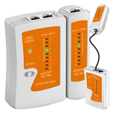 MG Bigstren tester kabelů RJ45 / RJ11, bílý/oranžový