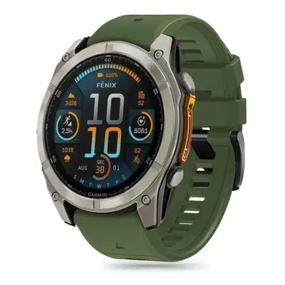 Tech-Protect Silicone Line řemínek na Garmin Fenix 5 / 6 / 6 Pro / 7 / 8 47mm / E, military gree