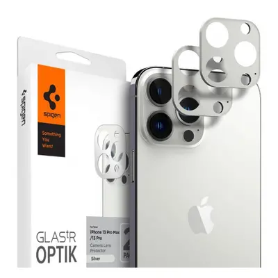 Spigen Optik.Tr 2x tvrzené sklo na kameru na iPhone 13 Pro / 13 Pro Max, stříbrné