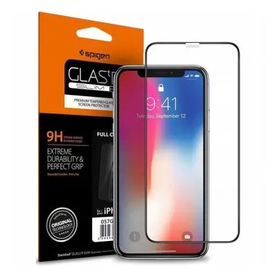 Spigen Full Cover ochranné sklo na iPhone 11 / XR, černé (064GL25233)