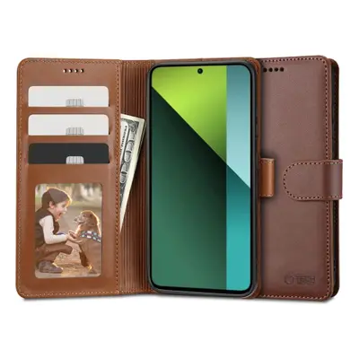 Tech-Protect Wallet knížkové pouzdro na Xiaomi Redmi Note 13 Pro 5G / Poco X6 5G, hnědé