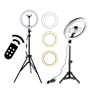 MG Selfie Ring Fill kruhové LED světlo 10'' + statív 1.8m + bluetooth remote, černé