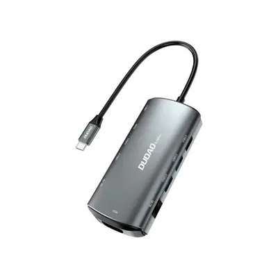 Dudao A15Pro 11in1 USB HUB adapter, šedý