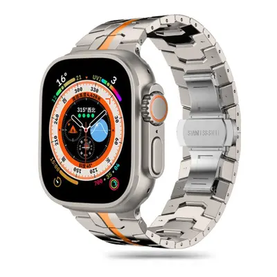 Tech-Protect Stainless Line řemínek na Apple Watch 42/44/45/49mm, titanium / orange