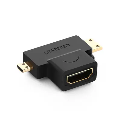 Ugreen adaptér Micro HDMI + Mini HDMI / HDMI, černý (20144)