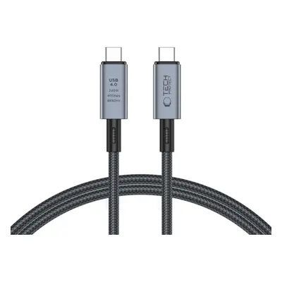 Tech-Protect Ultraboost Max kabel USB 4.0 8K / USB-C 240W 1m, šedý