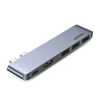 Ugreen HUB adaptér na MacBook Pro / Air, 2x USB-C / 3x USB 3.0 / HDMI, šedý (60559)