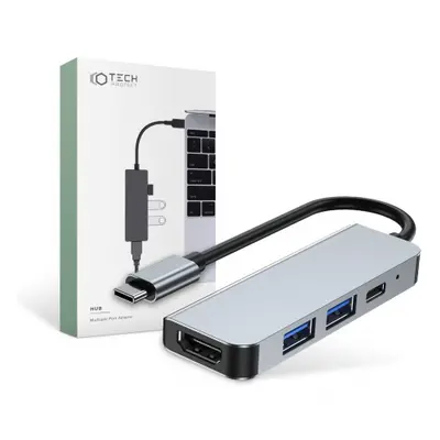 Tech-Protect V2 HUB adaptér 2x USB / USB-C / HDMI, šedý