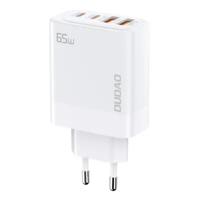 Dudao A65EU GaN síťová nabíječka 2x USB / 2x USB-C PD 65W, bíla