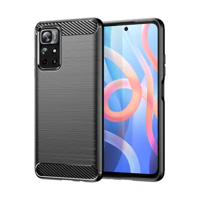 MG Carbon Case Flexible silikonový kryt na Xiaomi Poco M4 Pro 5G, černý