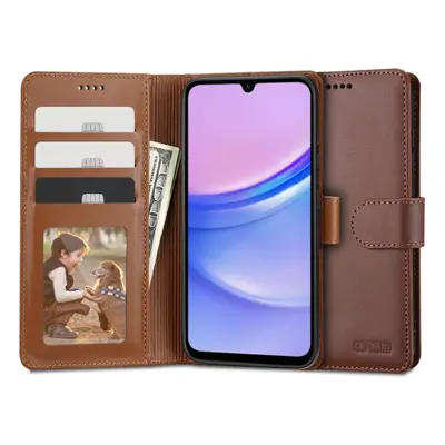 Tech-Protect Wallet knížkové pouzdro na Samsung Galaxy A15 4G / 5G, hnědé