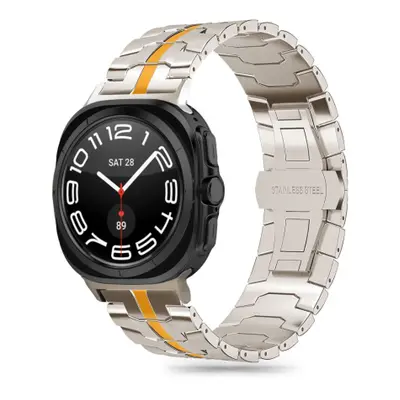 Tech-Protect Stainless Line řemínek na Samsung Galaxy Watch Ultra 47mm, titanium/orange