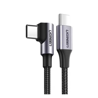 Ugreen Angled kabel USB-C / USB-C PD 60W 3A 1m, černý (US255 50123)