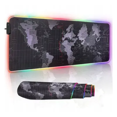 MG World Map RGB herná podložka pod myš 80 x 30 cm, černá