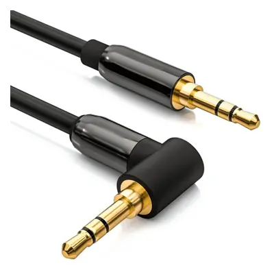 MG Angled audio kabel 3.5mm mini jack M/M 2m, černý