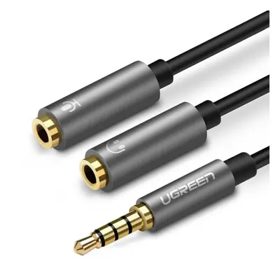 Ugreen Splitter audio kabel 3.5mm mini jack 20cm, šedý