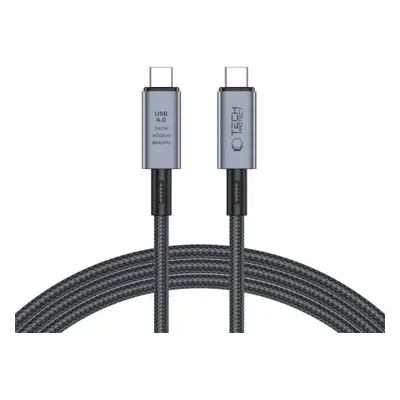 Tech-Protect Ultraboost Max kabel USB 4.0 8K / USB-C 240W 2m, šedý