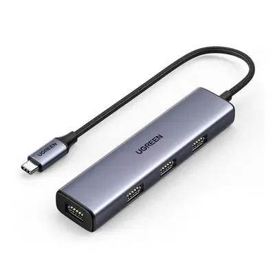 Ugreen CM473 HUB adaptér USB-C / 4x USB 3.2, stříbrný (CM473 20841)