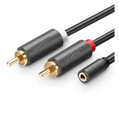 Ugreen AV102 audio kabel 3.5mm mini jack / 2RCA F/M 25cm, šedý (AV102 10561)